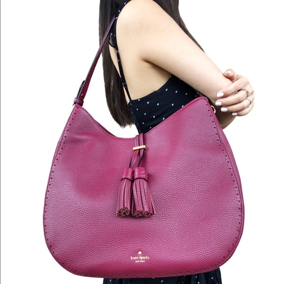 Kate Spade James Street Mason Large Hobo Merlot - Picture 3 of 8